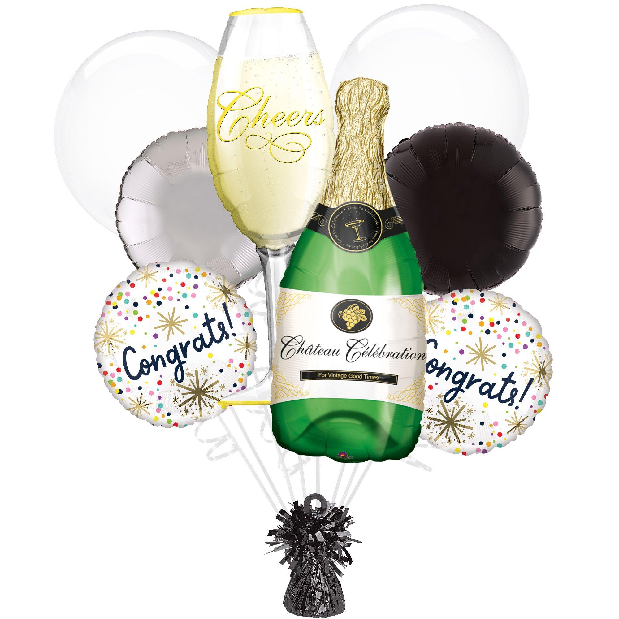 Bubbly Wine Congrats Foil Balloon Bouquet